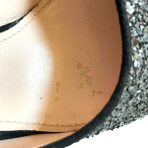 Miu Miu Black Glitter Closed Toe Platform Shoes size EU 38.5 US 8.5 Barbie - Picture 8 of 14